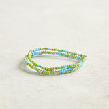 Beaded Blondes SPRINKLE BRACELET Lime Green & Blue