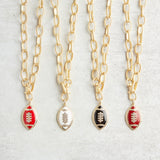 Virtue ETCHED CHAIN NECKLACE WITH ENAMEL FOOTBALL