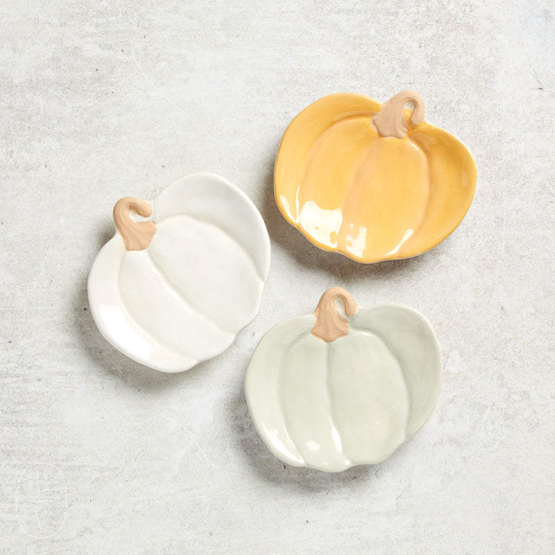 Mudpie PUMPKIN TIDBIT PLATE Soft Blue