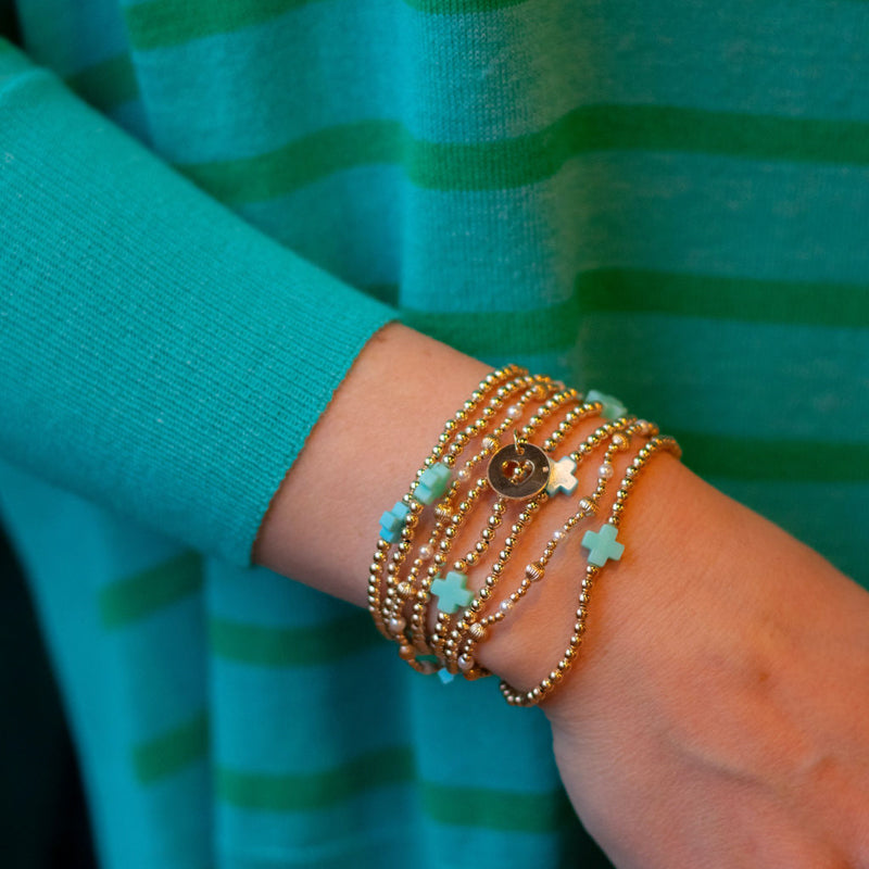 eNewton Design SIGNATURE CROSS PATTERN BEAD BRACELET