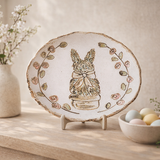Etta B Pottery BUNNY TOPIARY PLATE