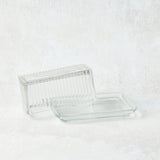 Creative Co-op PRESSED GLASS BUTTER DISH