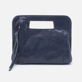 Hobo ACE CLUTCH Blue Stone Polished Leather