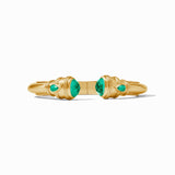 Julie Vos CANNES DEMI CUFF BRACELET Iridescent Emerald Green