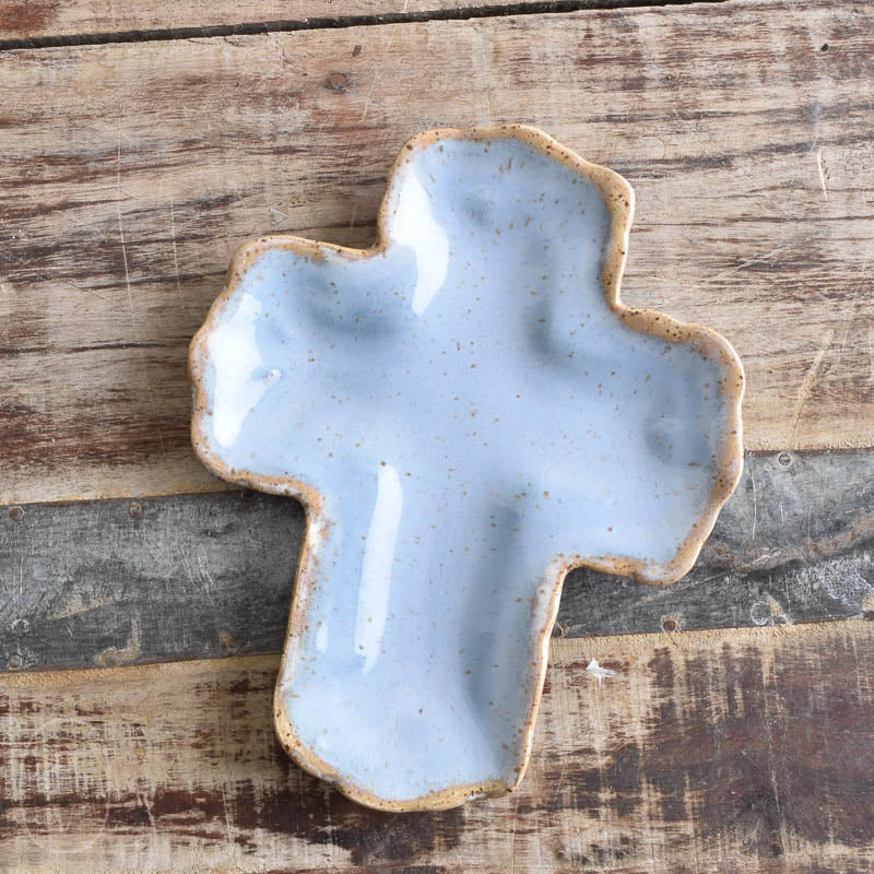 Etta B Pottery GIFTING CROSS Wisteria