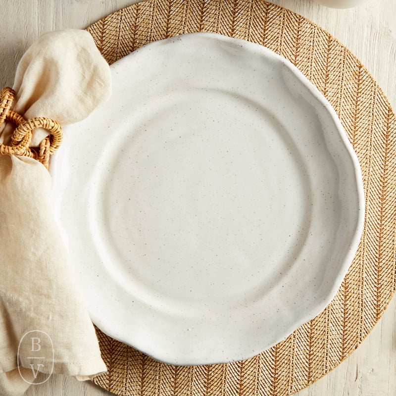 Etta B Pottery RIMMED ROUND DINNER PLATE Simply White