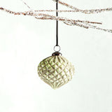 K and K Interiors EMBOSSED DISTRESSED GLASS ORNAMENT Green Onion 4