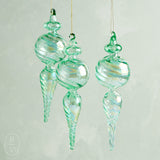 Raz Imports SWIRL BLOWN GLASS FINIAL ORNAMENT Green 10