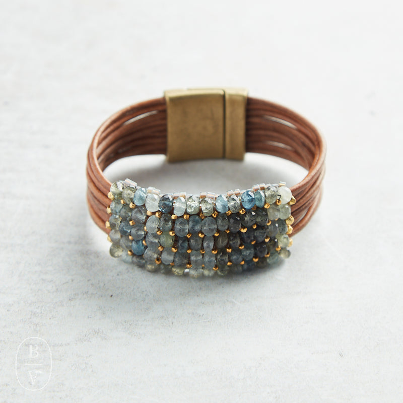 Martell Studio MOSS AQUAMARINE LEATHER BRACELET G23-301