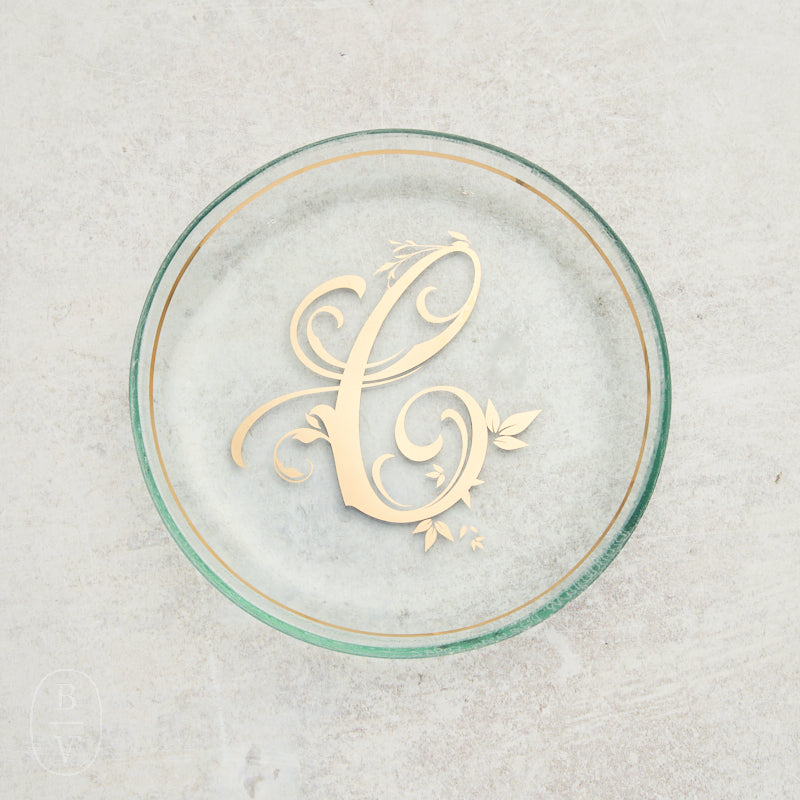 Annieglass INITIAL MINI PLATE Gold C