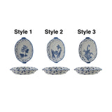 Creative Co-op BLUE FLORAL DESIGN STONEWARE BAKER