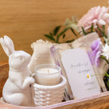 K and K Interiors BUNNY WITH BASKET PLANTER