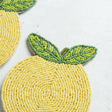 Creative Co-op BEADED LEMON COASTER SET OF 4