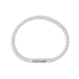 Keva Style BRAIDED LEATHER BRACELET Silver