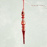 Raz Imports GLASS FINIAL ORNAMENT Red 10.75 C