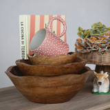 Creative Co-op MANGO WOOD SCALLOPED BOWL