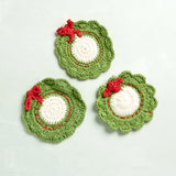 Creative Co-op COTTON CROCHET WREATH SHAPED COASTER SET OF 4