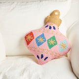 Peking Handicraft PINK ORNAMENT SHAPED HOOK PILLOW