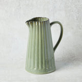 Creative Co-op STONEWARE RIBBED PITCHER