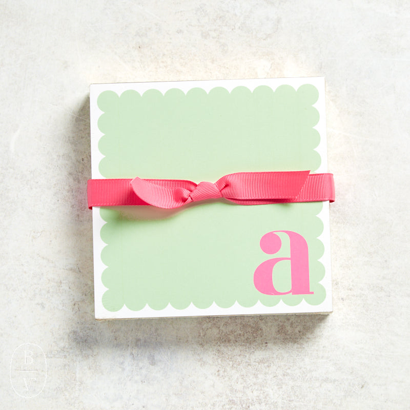 Rosanne Beck LUXE SCALLOPED MONOGRAM NOTEPAD A