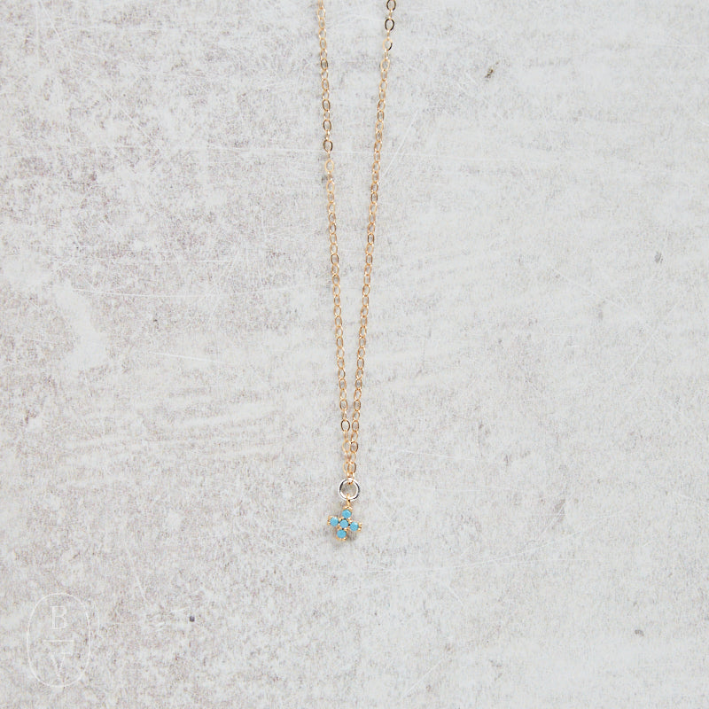 CV Designs BLUE CZ CROSS NECKLACE - CVNTCB