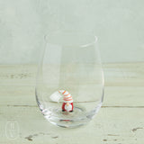 Creative Co-op HOLIDAY STEMLESS WINE GLASS WITH FIGURE Gnome