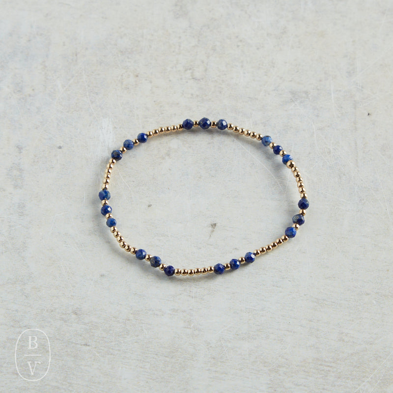 eNewton Design GEMSTONE JOY PATTERN BEAD BRACELET Lapis 3mm