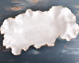 Dixie Pottery MISC FREE FORM WITH 24K GOLD LUSTER ANTIQUE WHITE 1