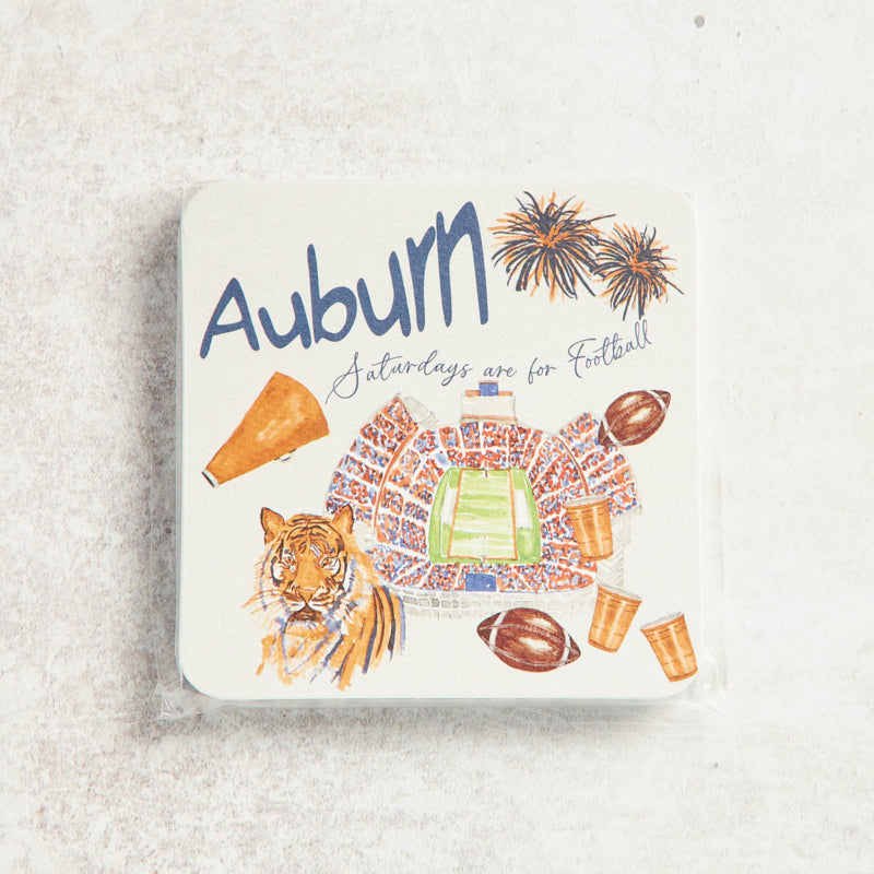 French Graffiti GAMEDAY PAPER DRINK COASTER Auburn