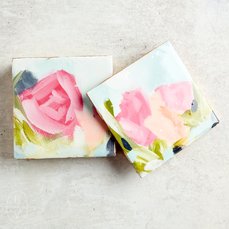 Haley Farris Fine Art FLORAL COASTER SET