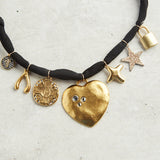 CV Designs BANDANA MULTI CHARM NECKLACE Black Custom