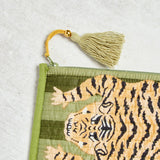 Creative Co-op TIGER COTTON VOILE ZIP POUCH