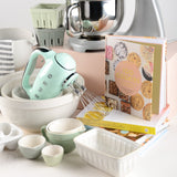 Creative Co-op STONEWARE BATTER BOWL MEASURING CUPS SET Blue