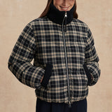 Varley BRYONY SHORT PUFFER JACKET Navy Check