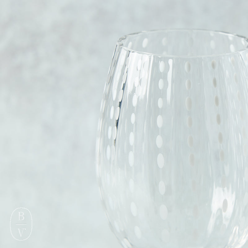 Zodax WHITE DOTS WINE GLASS