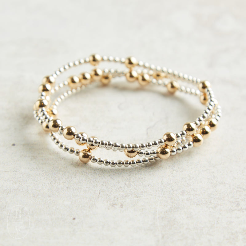 eNewton Design HOPE UNWRITTEN MIXED METAL BEAD BRACELET 5mm