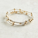 eNewton Design EXTENDS HOPE UNWRITTEN MIXED METAL BEAD BRACELET 7.25" 5mm