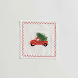 Pomegranate RED CHRISTMAS TRUCK COCKTAIL NAPKIN SET OF 6