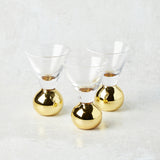 Creative Co-op SHOT GLASS WITH GOLD BALL STEM