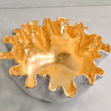 Dixie Pottery XL CURLEY BOWL Gold Leaf
