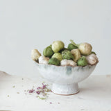 Creative Co-op REACTIVE GLAZE STONEWARE FOOTED BOWL