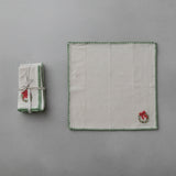 Creative Co-op EMBROIDERED WREATH NAPKIN SET OF 4