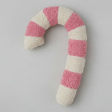 Creative Co-op SHERPA CANDY CANE SHAPED PILLOW Pink Natural
