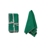 STITCHED EDGE SCALLOPED NAPKIN SET OF 4