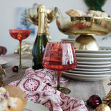 Creative Co-op RIBBED STEMMED WINE GLASS