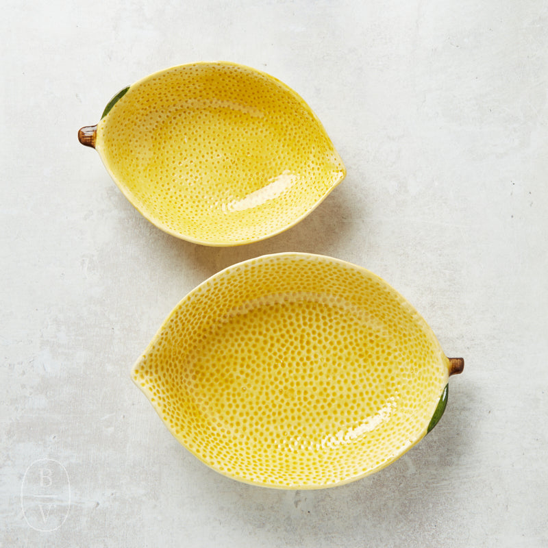 Creative Co-op LEMON SHAPED HANDPAINTED BOWL
