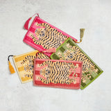 Creative Co-op TIGER COTTON VOILE ZIP POUCH
