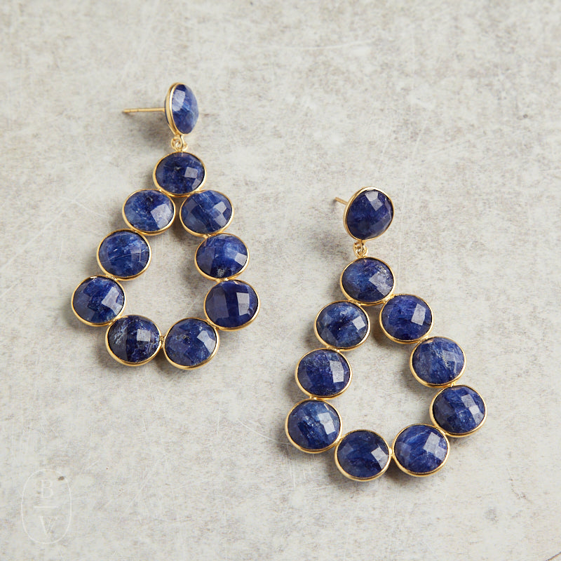 Elyssa Bass Designs O LIST EARRINGS Sapphire