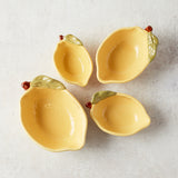 Creative Co-op STONEWARE LEMON MEASURING CUP SET