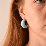 Golden Stella COLOR COATED CRESCENT HOOPS Light Blue
